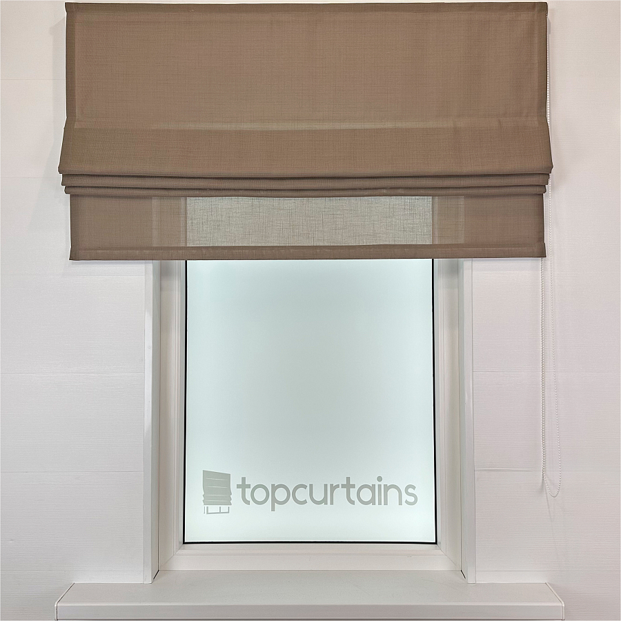 картинка Римская штора Flax Melody, коричневая от магазина Topcurtains