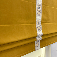 картинка Римская штора Alcantara Firebird с кантом, горчичная от магазина Topcurtains