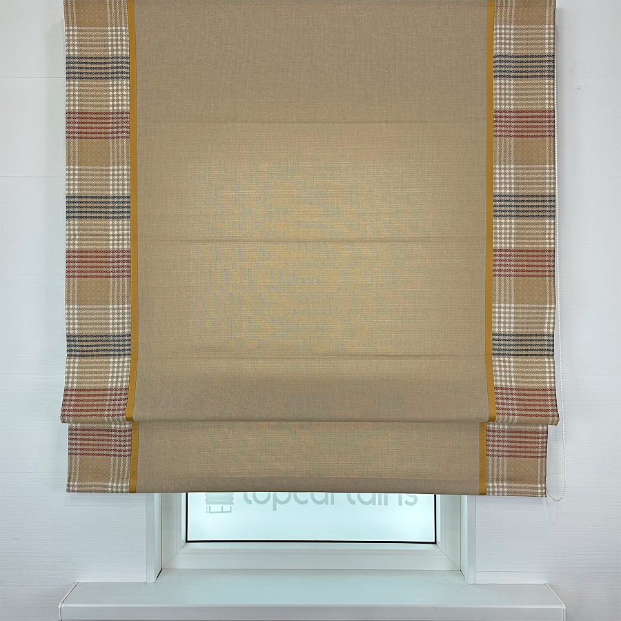 картинка Римская штора Inspire Elegance Tartan темно-бежевая от магазина Topcurtains