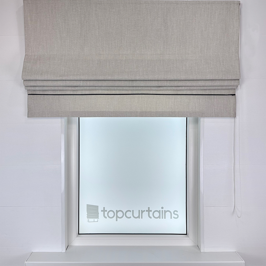 картинка Римская штора Perfection Line, бежево серая с тонким кантом от магазина Topcurtains