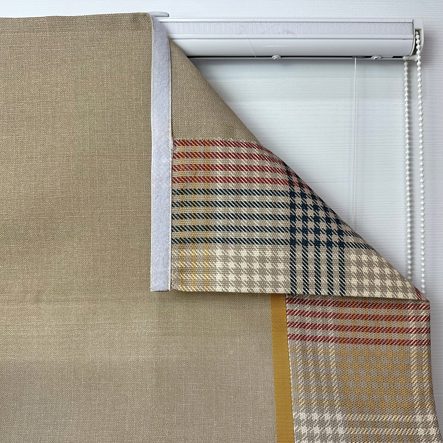 картинка Римская штора Inspire Elegance Tartan темно-бежевая от магазина Topcurtains