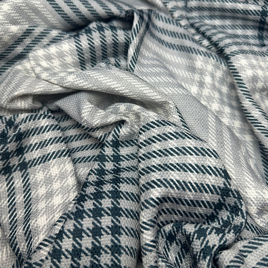 картинка Штора из рогожки в клетку Tartan серый от магазина Topcurtains