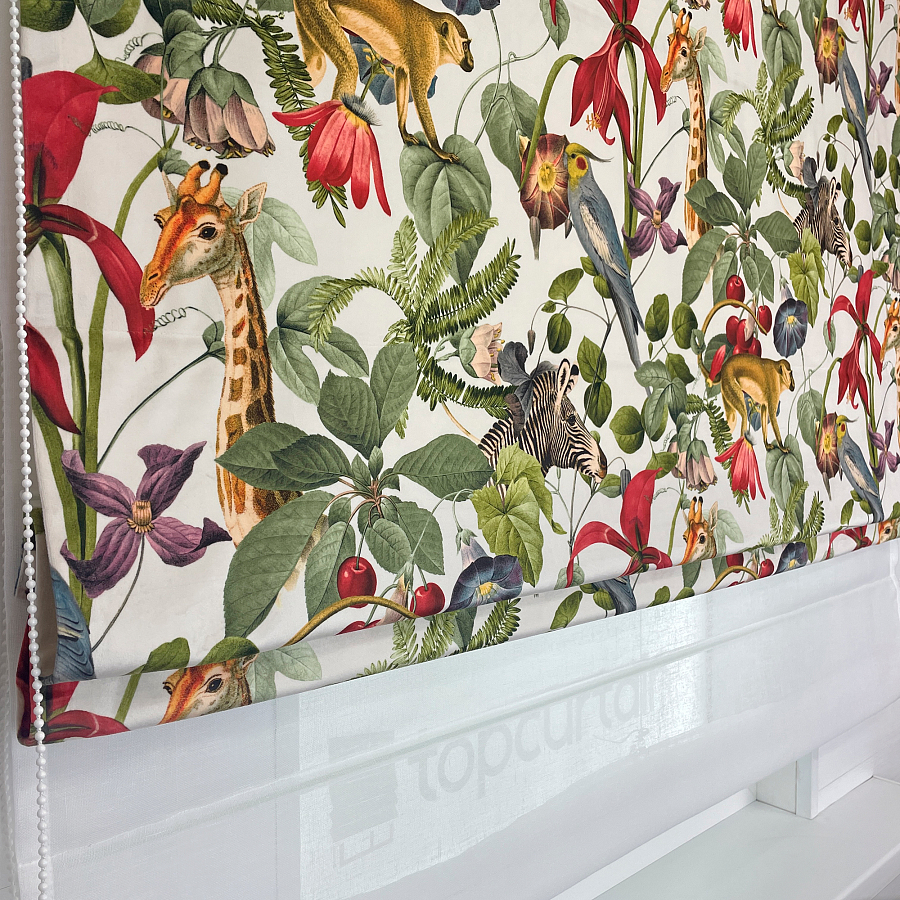 картинка Двойная римская штора Jungle день и ночь от магазина Topcurtains