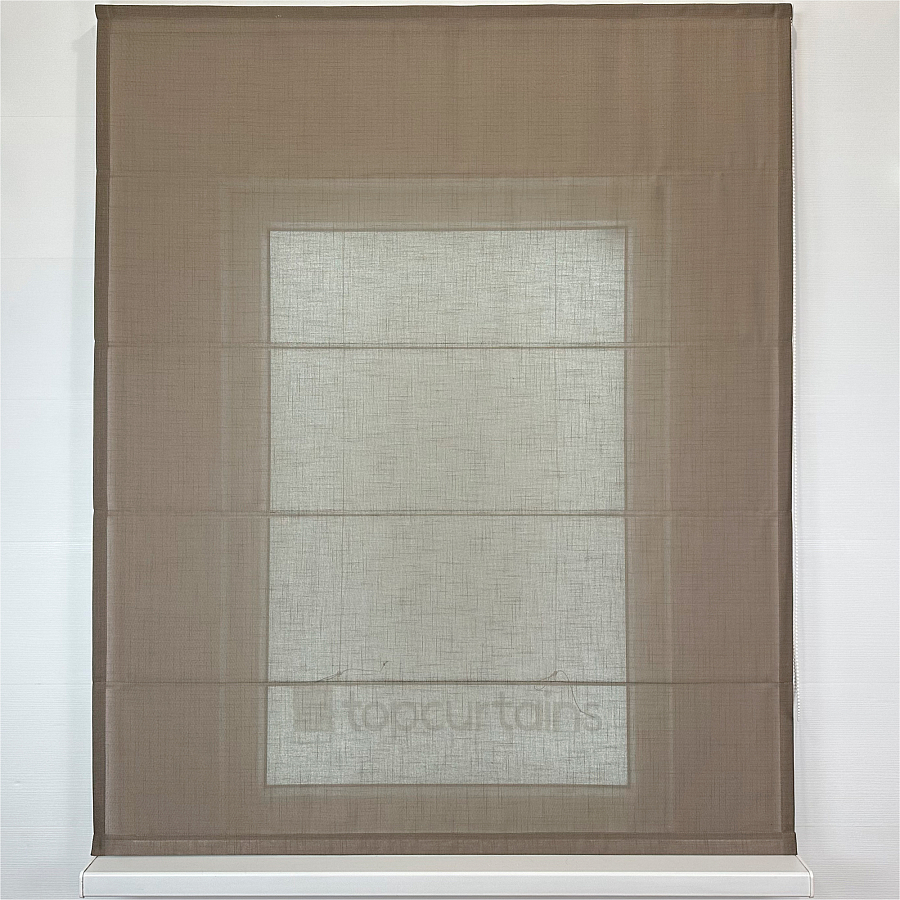 картинка Римская штора Flax Melody, коричневая от магазина Topcurtains