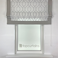картинка Прозрачная римская штора Gray Lattice Frame с серым кантом от магазина Topcurtains