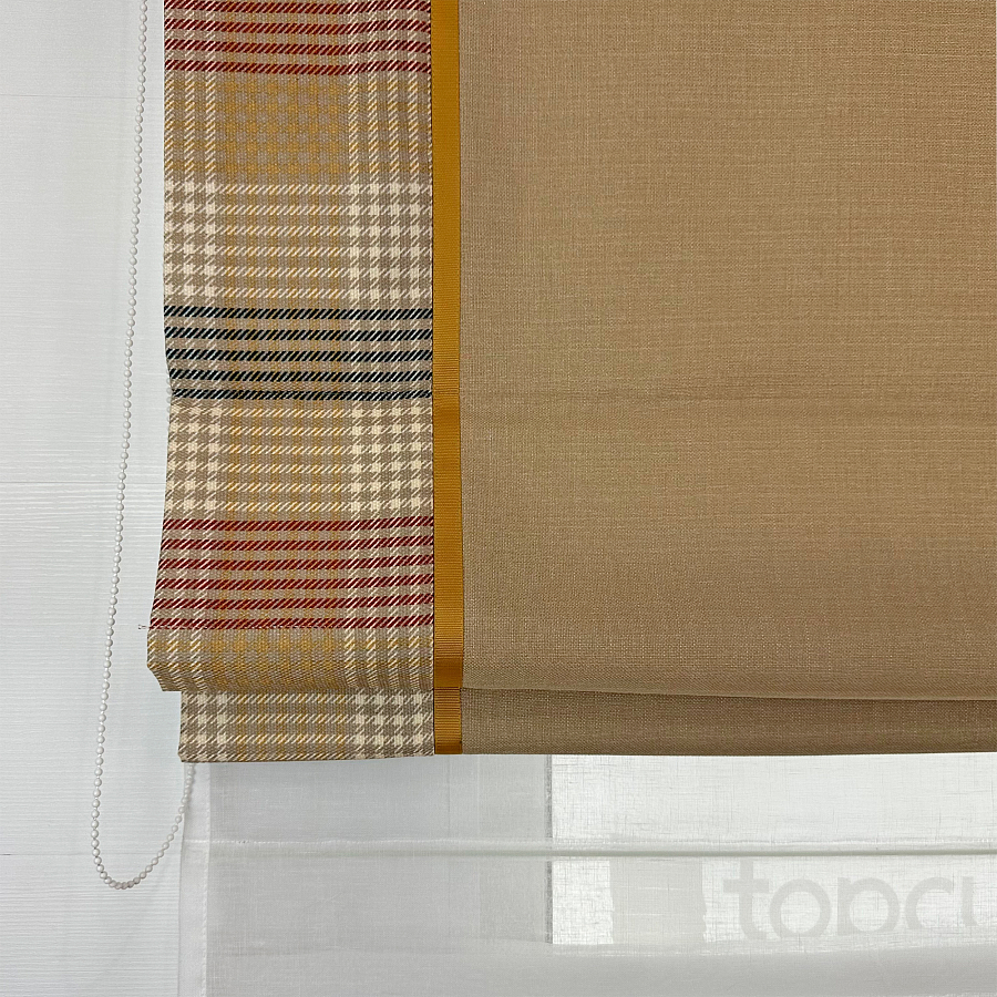 картинка Двойная римская штора день-ночь Inspire Elegance Tartan темно-бежевая от магазина Topcurtains