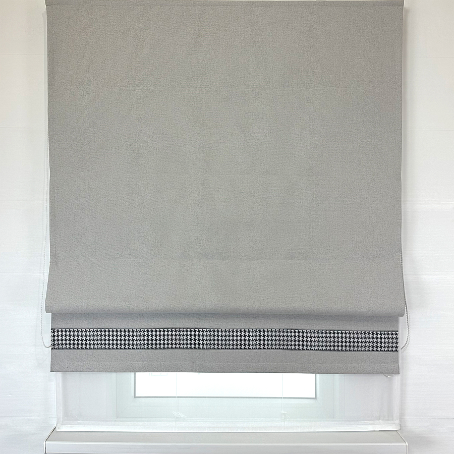 картинка Двойная римская штора блэкаут Eclipse Style светло серая от магазина Topcurtains