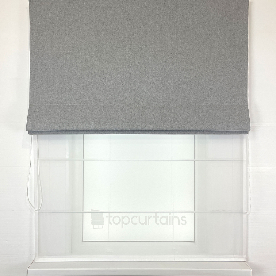 картинка Двойная римская штора блэкаут Eclipse серая от магазина Topcurtains