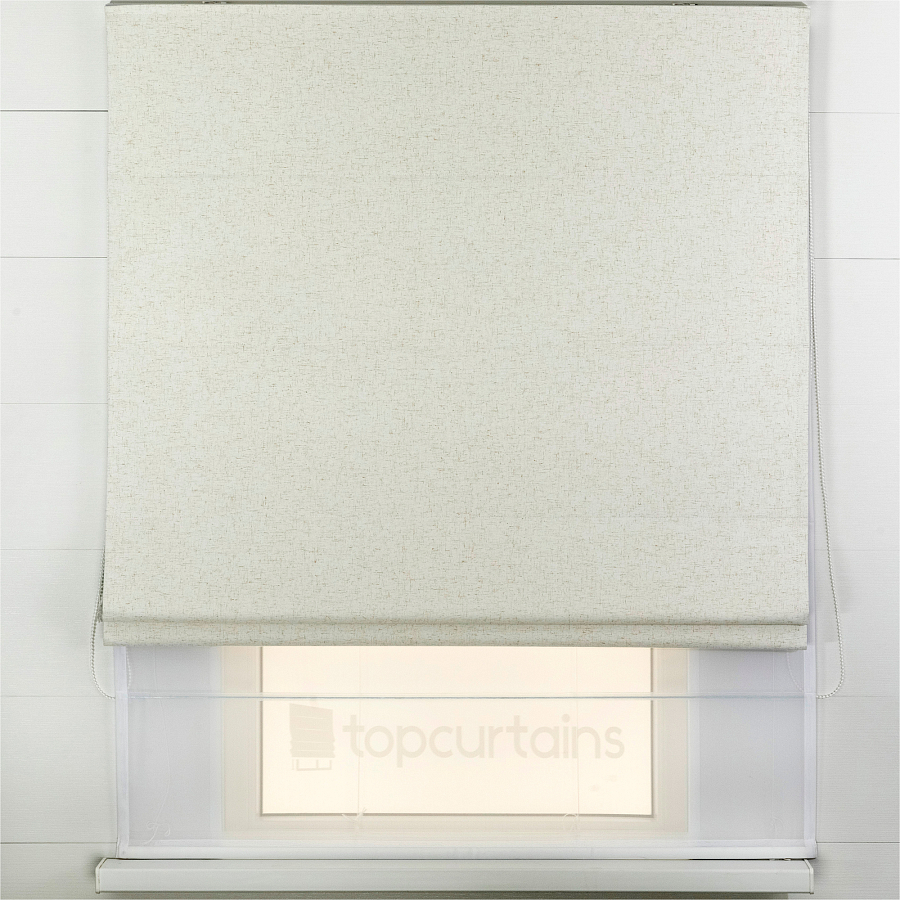 картинка Двойная римская штора White Sand, блэкаут с тюлем от магазина Topcurtains