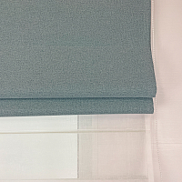 картинка Двойная римская штора Eclipse бирюзовый блэкаут с тюлем от магазина Topcurtains