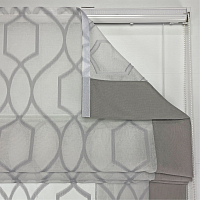 картинка Прозрачная римская штора Gray Lattice Frame с серым кантом от магазина Topcurtains