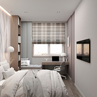 картинка Римская штора в клетку Tartan color 2 от магазина Topcurtains