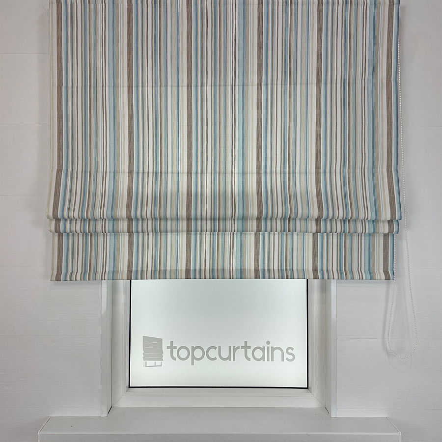 картинка Римская штора Candy Stripes голубая от магазина Topcurtains