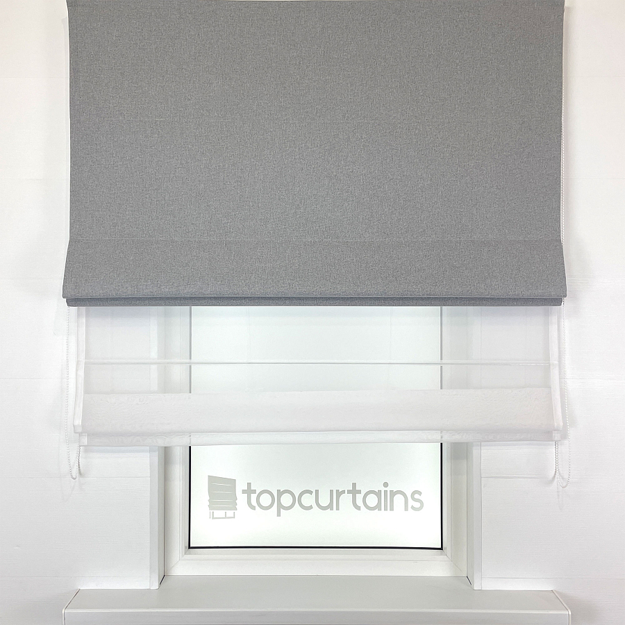 картинка Двойная римская штора блэкаут Eclipse серая от магазина Topcurtains