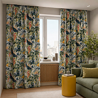 картинка Штора из бархата с орнаментом Fanny Parrots от магазина Topcurtains