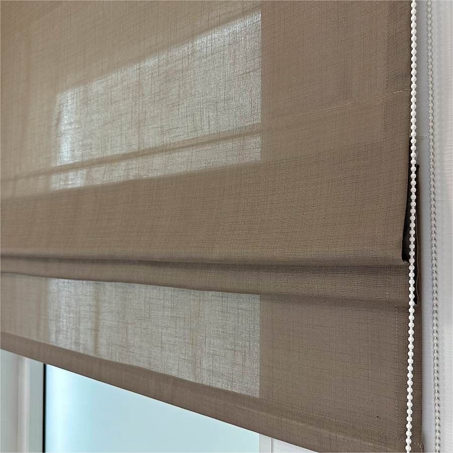 картинка Римская штора Flax Melody, коричневая от магазина Topcurtains