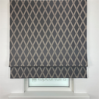 картинка Римская штора Crystal Glow серая с золотистыми ромбами от магазина Topcurtains