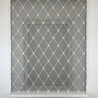 картинка Римская штора Geometrics Tulle  из серого льняного тюля с ромбами от магазина Topcurtains
