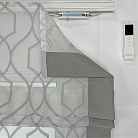 картинка Прозрачная римская штора Gray Lattice Frame с серым кантом от магазина Topcurtains