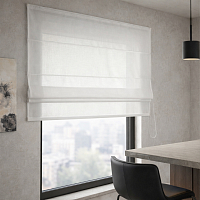 картинка Римская штора из тюля Flax Melody, белая от магазина Topcurtains