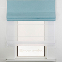 картинка Двойная римская штора Soft Color, голубой блэкаут с тюлем от магазина Topcurtains