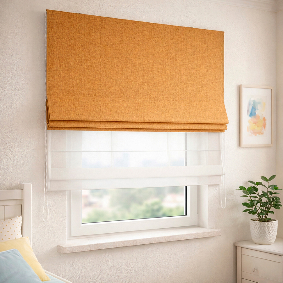 картинка Двойная римская штора блэкаут Eclipse Gold от магазина Topcurtains