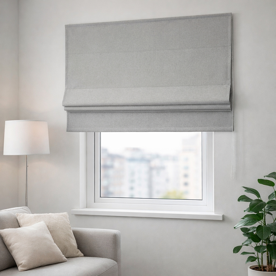 картинка Римская штора блэкаут Eclipse светло серая от магазина Topcurtains