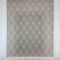 картинка Римская штора Geometrics Tulle  из бежевого тюля с вышитыми ромбами от магазина Topcurtains