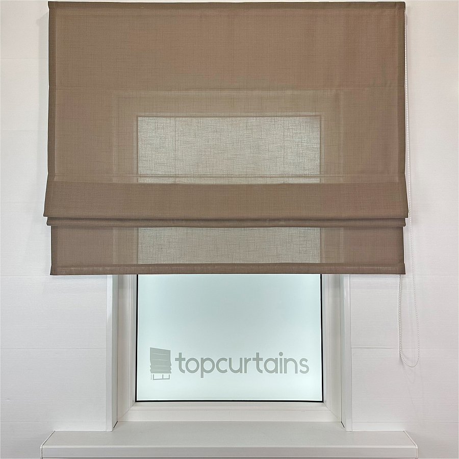 картинка Римская штора Flax Melody, коричневая от магазина Topcurtains