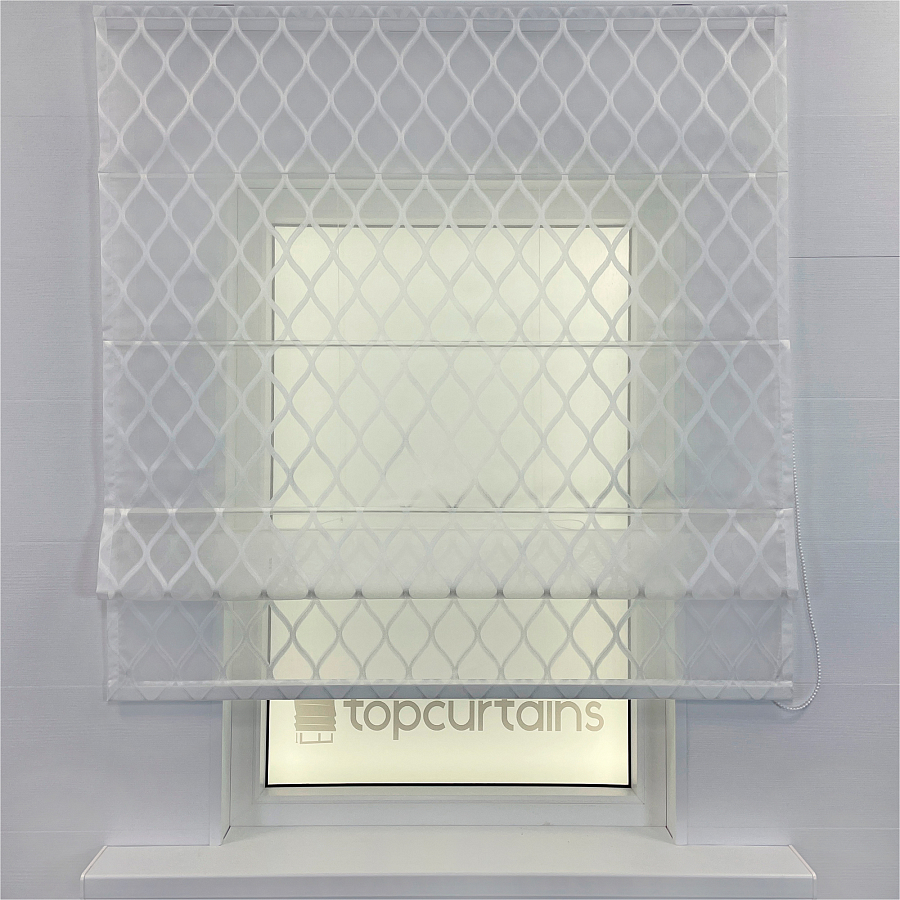 картинка Римская штора Sandglass, белая от магазина Topcurtains