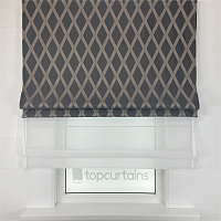 картинка Двойная римская штора Crystal Glow серая с золотистыми ромбами от магазина Topcurtains