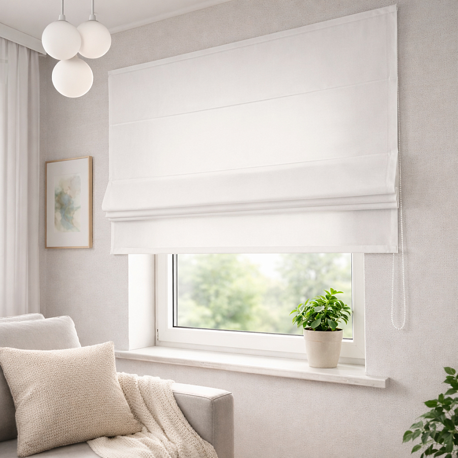 картинка Римская штора Canvas White Snow от магазина Topcurtains