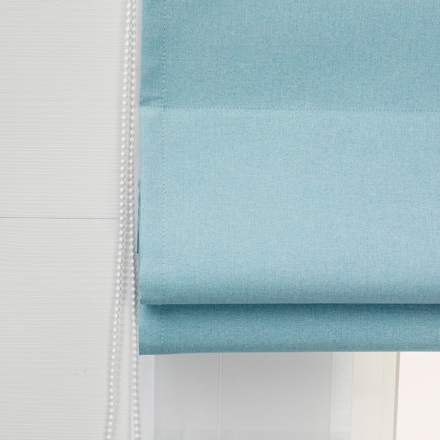 картинка Двойная римская штора Soft Color, голубой блэкаут с тюлем от магазина Topcurtains