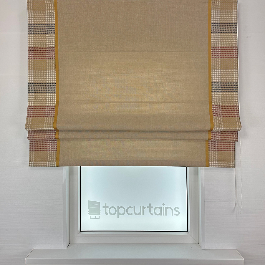 картинка Римская штора Inspire Elegance Tartan темно-бежевая от магазина Topcurtains