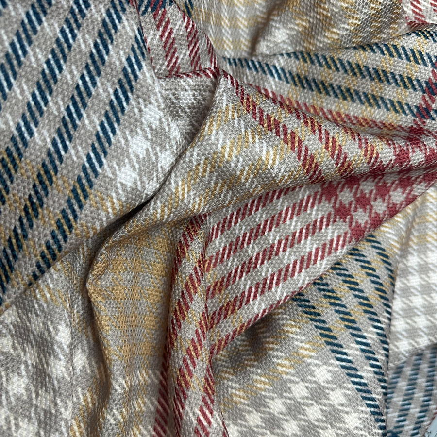 картинка Штора из рогожки в клетку Tartan красный от магазина Topcurtains